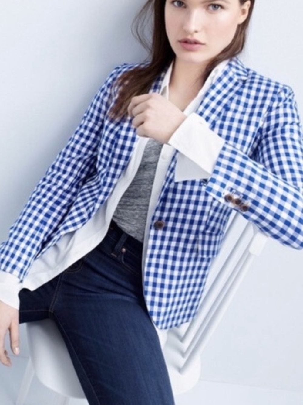 J.Crew Campbell Blazer Gingham
Checkered Cerulean in Blue and White
GG14